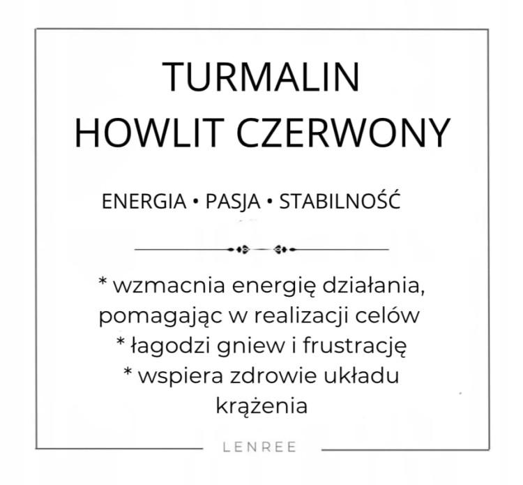 Bransoletka zestaw 2 w 1 kamienie naturalne turmalin howlit czerwon pudełko