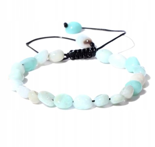 Bransoletka zaciągana AMAZONIT kamienie naturalne + pudełko