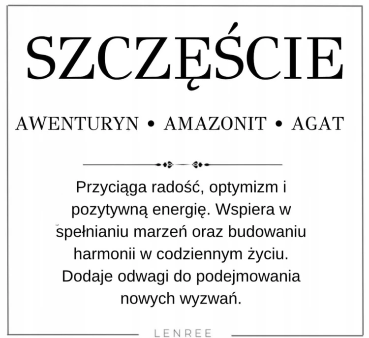 Bransoletka szczęście awenturyn amazonit agat LENREE