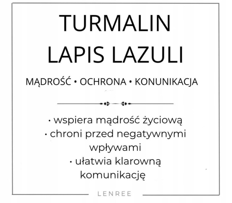 Bransoletka TURMALIN I LAPIS LAZULI podwójna naturalne kamienie LENREE