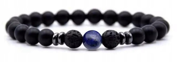 Bransoletka turmalin i lapis lazuli 8mm kamień ochrony LENREE