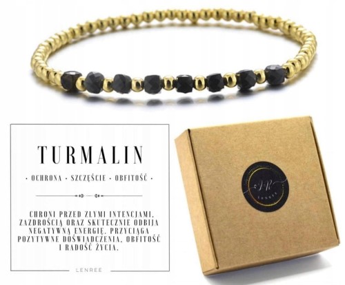 Bransoletka turmalin czarny hematyt naturalny ochrona prezent