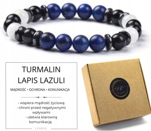 Bransoletka Turmalin i Lapis Lazuli – mądrość, ochrona, prezent