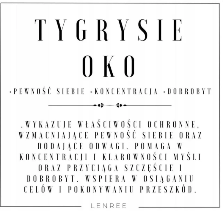 Bransoletka tygrysie oko niebieskie 6mm naturalny kamień pewność LENREE