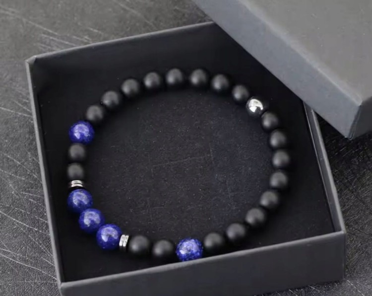 Bransoletka uniseks turmalin lapis lazuli naturalne kamienie ochrona