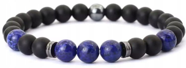 Bransoletka uniseks turmalin lapis lazuli naturalne kamienie ochrona