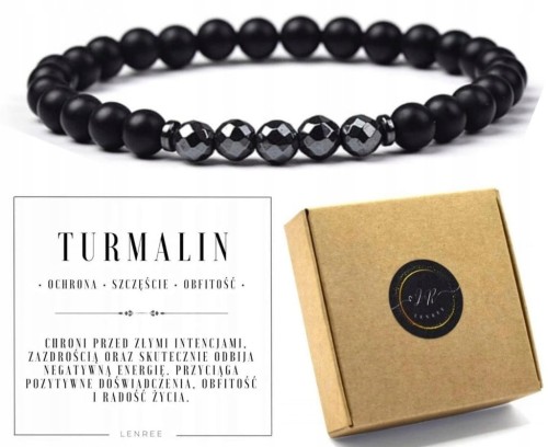Bransoletka unisex turmalin i hematyt – ochrona, energia, styl