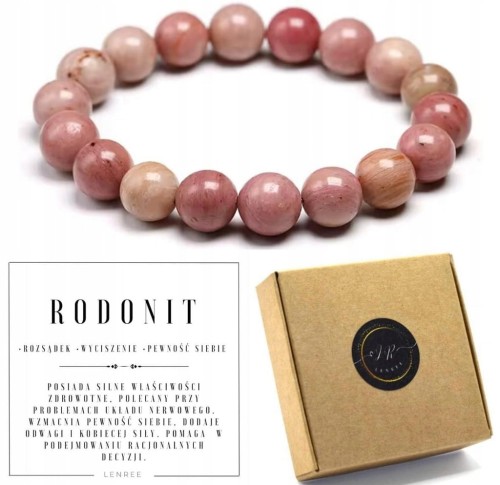 Bransoletka z rodonitu 8mm siła spokój równowaga pewność siebie LENREE
