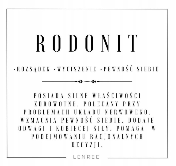 Bransoletka z rodonitu 8mm siła spokój równowaga pewność siebie LENREE