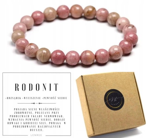 Bransoletka z rodonitu 6mm spokój równowaga pewność siebie LENREE