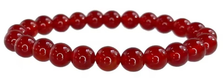 Bransoletka z agatu karneolu 6mm fasetowana miłość siła odwaga LENREE