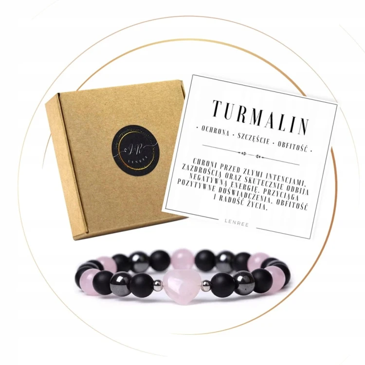 BRANSOLETKA Z KWARCEM RÓŻOWYM I TURMALINEM – MIŁOŚĆ, HARMONIA, OCHRONA