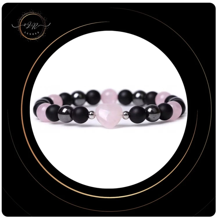 BRANSOLETKA Z KWARCEM RÓŻOWYM I TURMALINEM – MIŁOŚĆ, HARMONIA, OCHRONA
