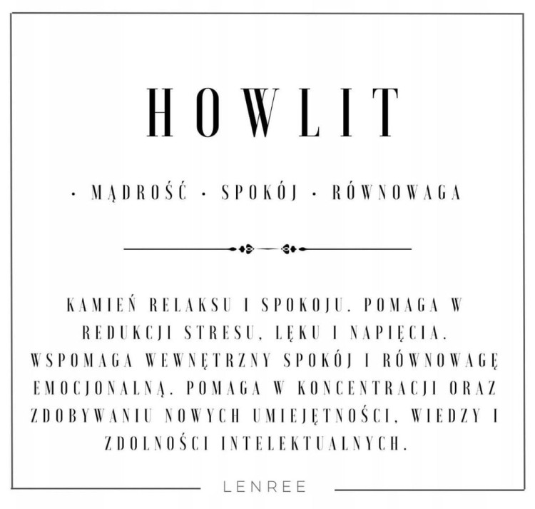 Bransoletka howlit biały lawa wulkaniczna naturalne kamienie LENREE