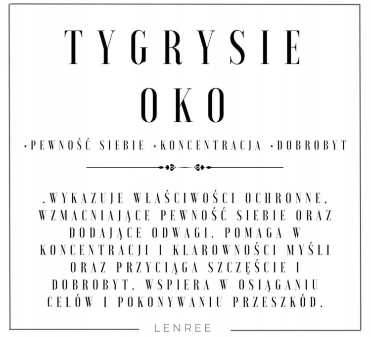 Bransoletka z kamieni naturalnych tygrysie oko lawa wulkaniczna LENREE