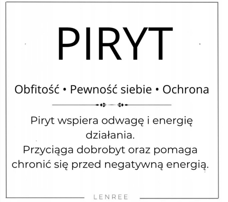 Bransoletka PIRYT 8mm Naturalne Kamienie Unisex Ochrona Pewność LENREE