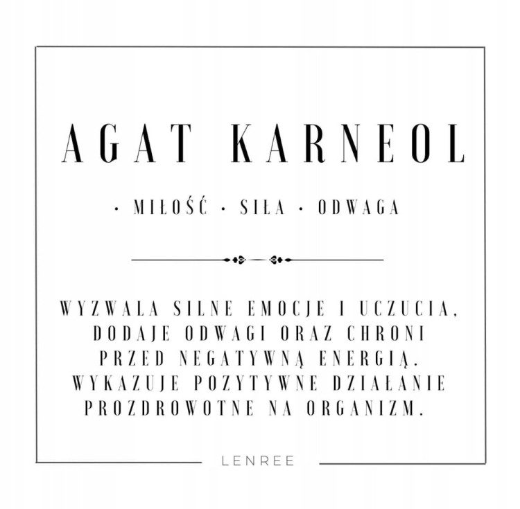 Bransoletka damska Agat karneol serce kamienie naturalne