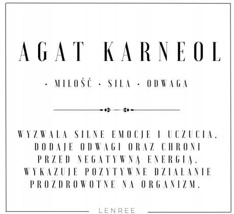 BRANSOLETKA DAMSKA NA SZNURKU AGAT KARNEOL KAMIENIE NATURALNE REGULOWANA