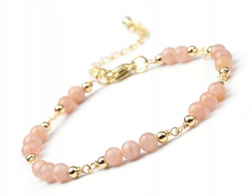 Bransoletka Damska KAMIEŃ SŁONECZNY Naturalne Kamienie Elegancka LENREE