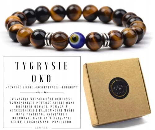 Bransoletka TYGRYSIE OKO Oko Proroka Kamienie Naturalne Unisex LENREE