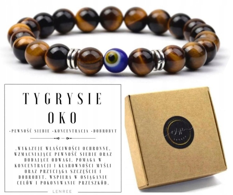 Bransoletka TYGRYSIE OKO Oko Proroka Kamienie Naturalne Unisex LENREE