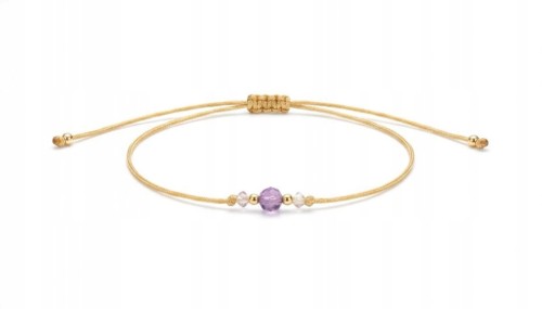 Bransoletka AMETYST 3mm spokój równowaga ochrona LENREE