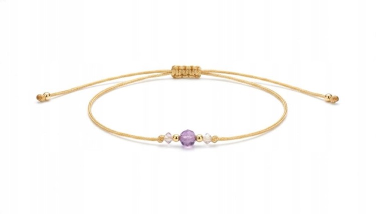 Bransoletka AMETYST 3mm spokój równowaga ochrona LENREE