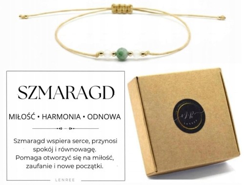 Bransoletka SZMARAGD 3mm fasetowany miłość harmonia odnowa LENREE