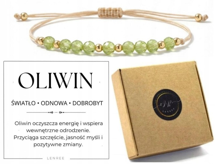 Bransoletka OLIWIN 3mm fasetowany światło odnowa dobrobyt naturalny LENREE