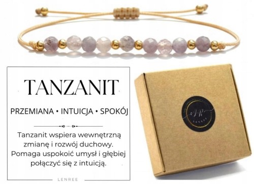 Bransoletka TANZANIT 3mm fasetowany przemiana intuicja spokój LENREE