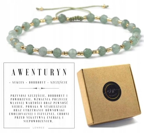 Bransoletka AWENTURYN fasetowany 4mm naturalny kamień dobrobyt szczęście