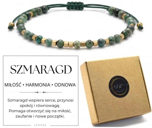 Bransoletka z kamieni naturalnych szmaragd LENREE