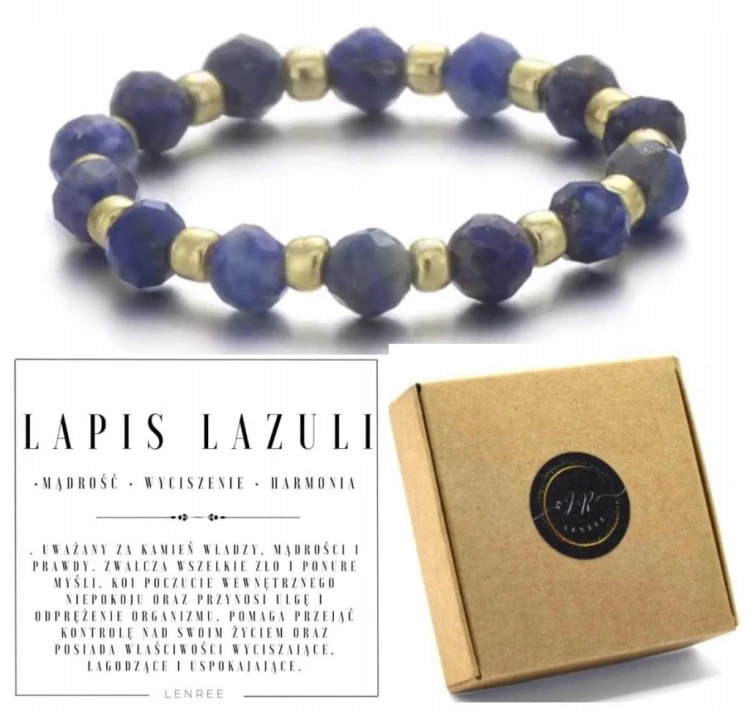 Pierścionek z kamieni naturalnych LAPIS LAZULI LENREE