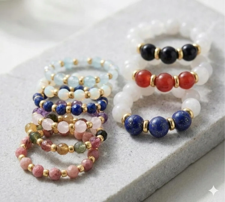 Pierścionek z kamieni naturalnych LAPIS LAZULI LENREE