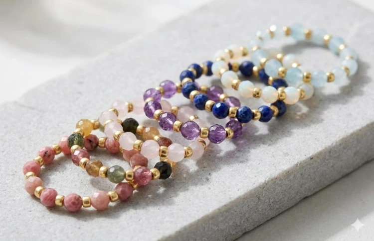 Pierścionek z kamieni naturalnych LAPIS LAZULI LENREE