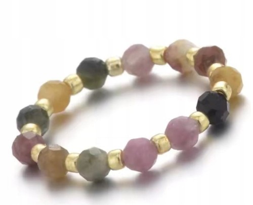 Pierścionek z kamieni naturalnych TURMALIN kolorowy LENREE