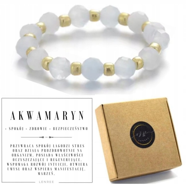 Pierścionek z kamieni naturalnych AKWAMARYN LENREE