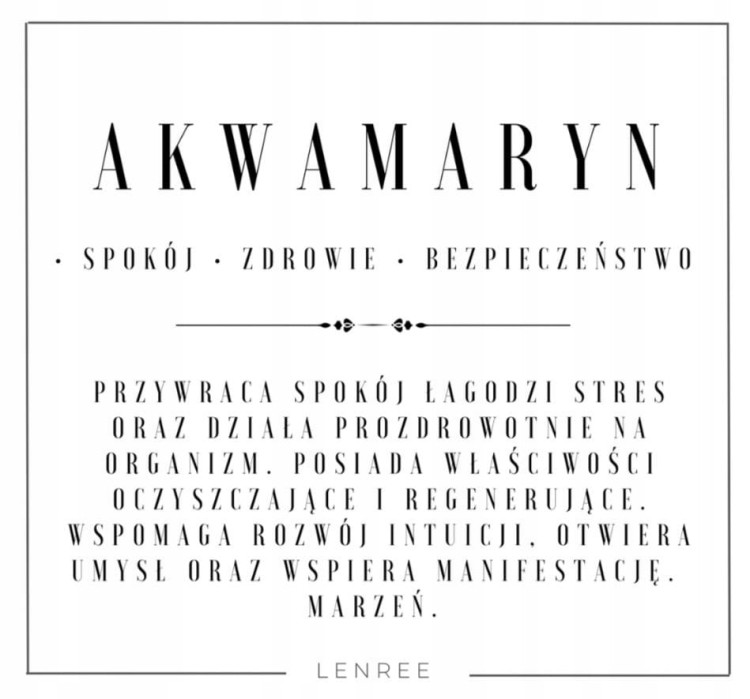 Pierścionek z kamieni naturalnych AKWAMARYN LENREE