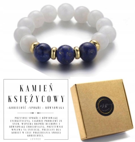 Pierścionek z kamieni naturalnych KAMIEŃ KSIĘŻCYOWY LAPIS LAZULI LENREE