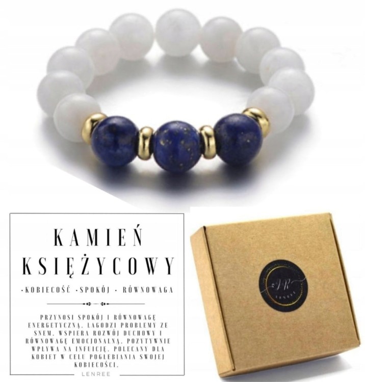 Pierścionek z kamieni naturalnych KAMIEŃ KSIĘŻCYOWY LAPIS LAZULI LENREE