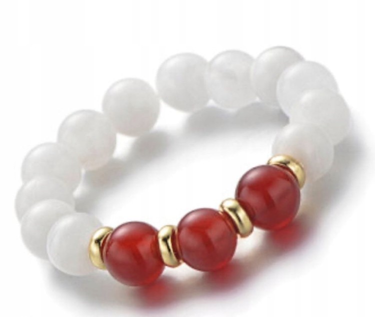 Pierścionek z kamieni naturalnych KAMIEŃ KSIĘŻYCOWY KARNEOL LENREE