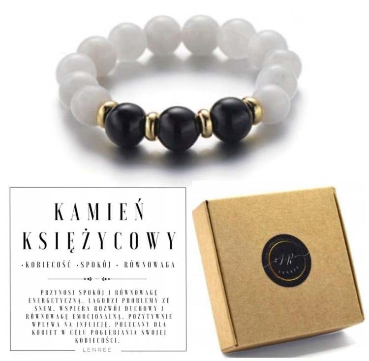 Pierścionek z kamieni naturalnych TURMALIN KAMIEŃ KSIĘŻYCOWY LENREE