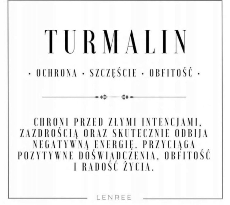 Naszyjnik TURMALIN czarny serce damski złoty naturalny kamień LENREE