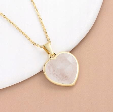 Naszyjnik KAMIEŃ KSIĘŻYCOWY serce damski złoty prezent LENREE