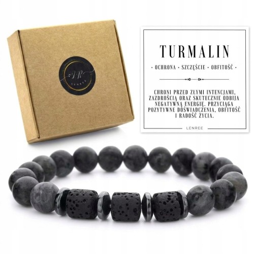 Bransoletka z kamieni naturalnych TURMALIN I LABRADORYT LENREE