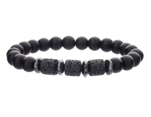 Bransoletka z kamieni naturalnych TURMALIN LAWA WULKANICZNA LENREE