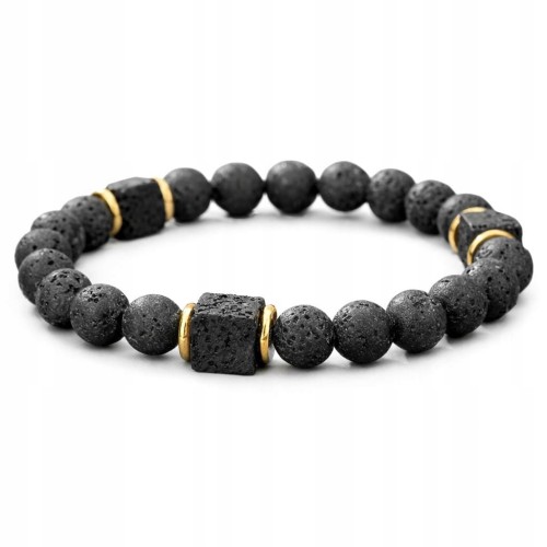 Bransoletka z kamieni naturalnych LAWA WULKANICZNA TURMALIN LENREE