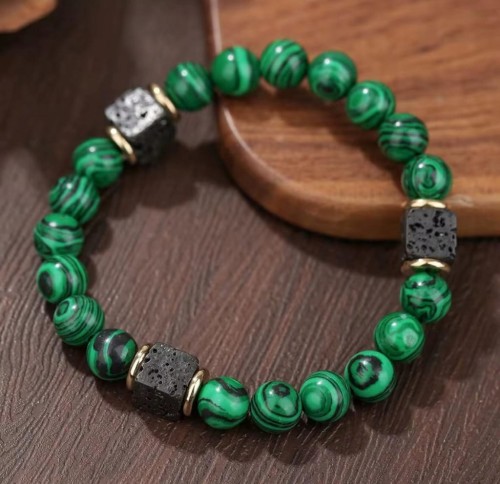 Bransoletka z kamieni MALACHIT TURMALIN LENREE