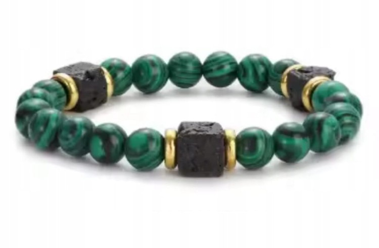 Bransoletka z kamieni MALACHIT TURMALIN LENREE