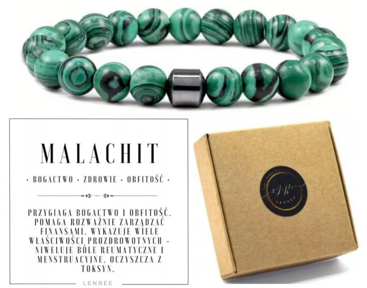 Bransoletka z kamieni MALACHIT LENREE